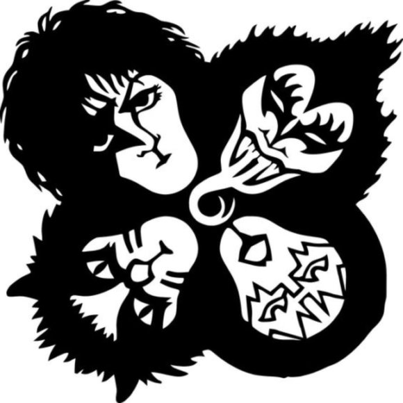 Kiss Army Band Music Rock Metal gene simmons vinyl decal sticker, white 6x6 - Picture 1 of 1